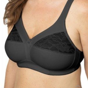 Size 50C Instant Shaping Black Cotton No Wire Wireless Bra NEW